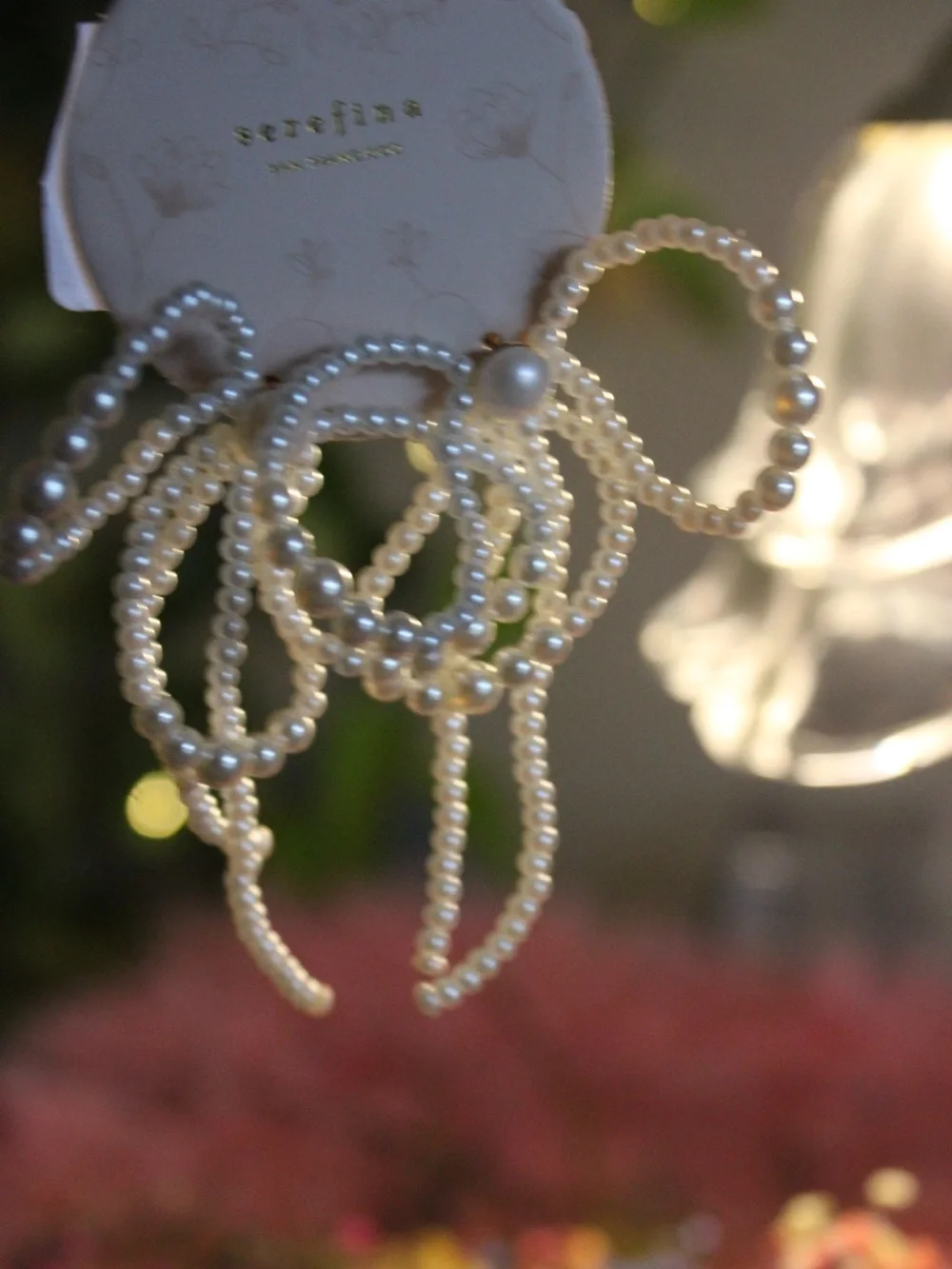 Anthropologie Pearl Bow Hair Clips in White